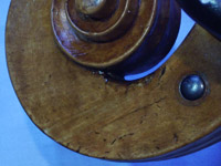 Repairs to cello scroll (Click for larger image)